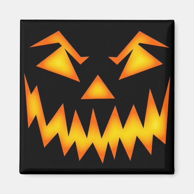 Scary Jack O Lantern Face Magnet (Front)