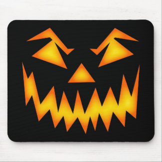 Scary Jack O Lantern Face Mouse Pad