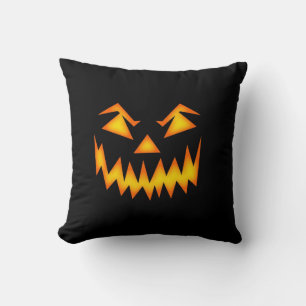 Scary Jack O Lantern Face Pillow