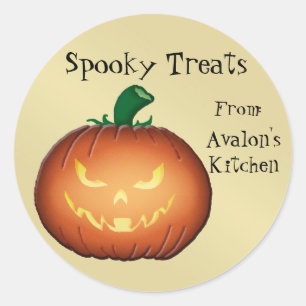 Scary Jack O Lantern Halloween Baking Stickers