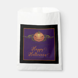 Scary Jack-o-Lantern Halloween Black Favour Bag