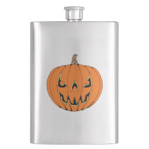 Scary Jack-o'-Lantern Halloween Design Hip Flask