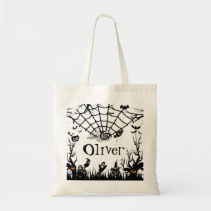 Scary Jack o Lantern Halloween Spooky Landscape  Tote Bag