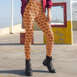 Scary Jack O Lantern Orange Halloween Leggings<br><div class="desc">These spooky orange Halloween leggings feature a cool smiling Jack O Lantern pattern pants. Cool and scary gift.</div>