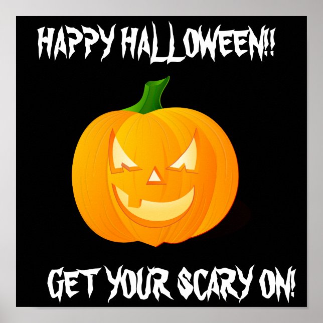 SCARY JACK O'LANTERN HAPPY HALLOWEEN POSTER (Front)
