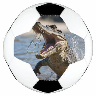 Scary Jaws: Australian Crocodile Leaping Soccer Ball