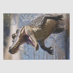 Scary Jaws: Australian Crocodile Leaping Tissue Paper