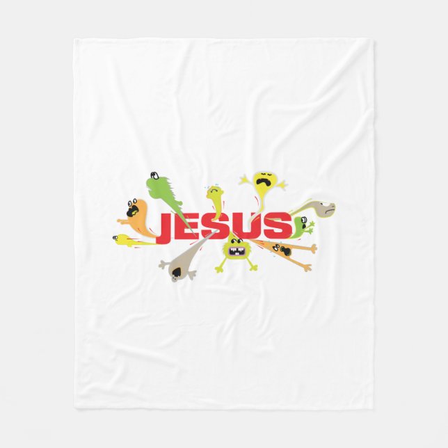 Scary Jesus Fleece Blanket (Front)
