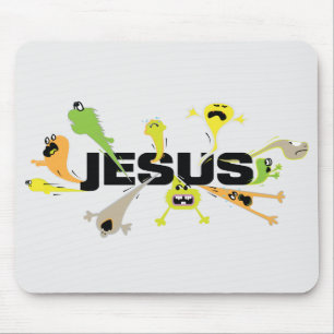 Scary Jesus Mouse Pad