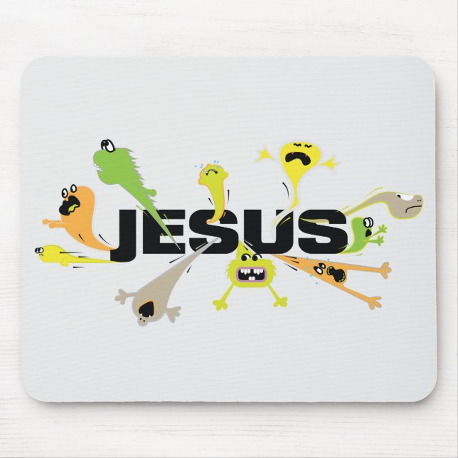 Scary Jesus Mouse Pad (Front)