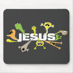 Scary Jesus Mouse Pad