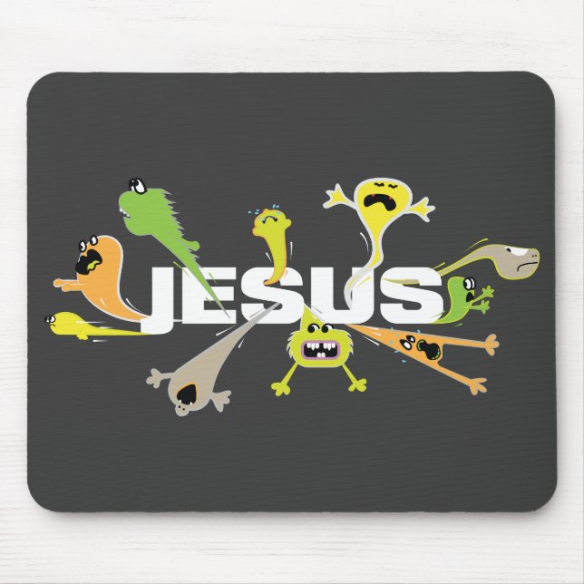 Scary Jesus Mouse Pad (Front)