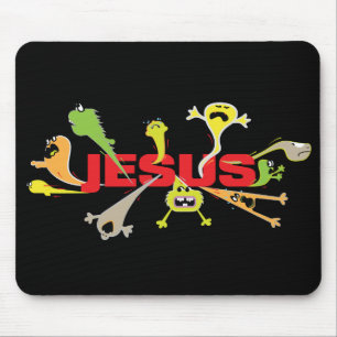Scary Jesus Mouse Pad