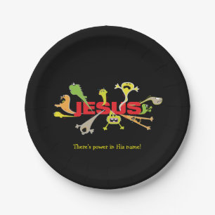 Scary Jesus Paper Plate
