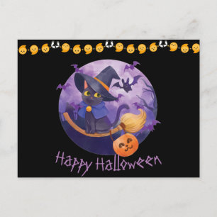 Scary Kitty Halloween Postcard