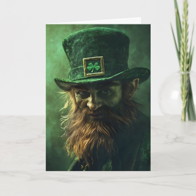 Scary Leprechaun St. Patrick's Day Holiday Card (Front)