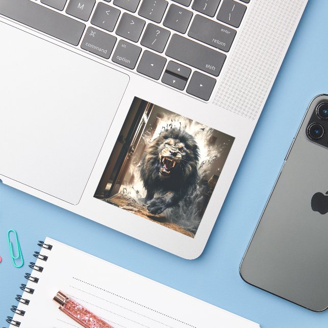 Scary Lion (Laptop w/ iPhone)