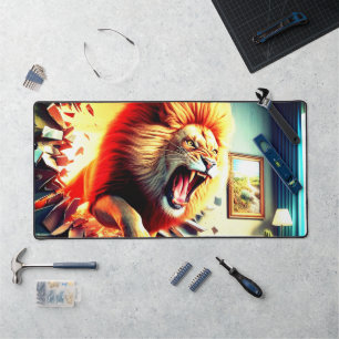 Scary Lion Desk Mat