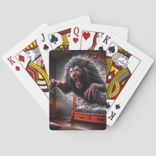 Scary Lion Playing Cards