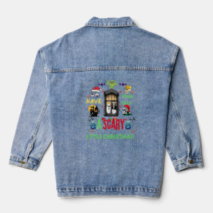 Scary Little Christmas Horror Holiday Design  T-Sh Denim Jacket
