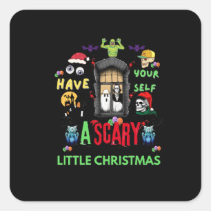 Scary Little Christmas Horror Holiday Design  T-Sh Square Sticker