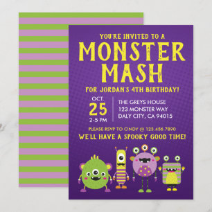 Scary Little Monster Birthday Party Invitation