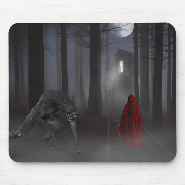 Scary Little Red Riding Hood Werewolf  Mouse Pad (Front)