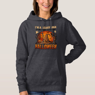 Scary Man Halloween Witch Hat Blood Moon Pumpkin_1 Hoodie