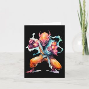 Scary Martial Arts Fighter Karate Boxer Comt Kung Card