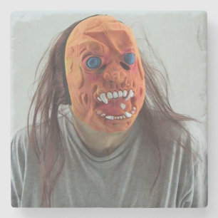 Scary Mask Stone Coaster