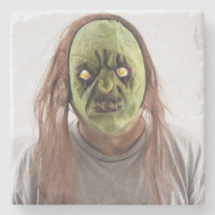 Scary Mask Stone Coaster