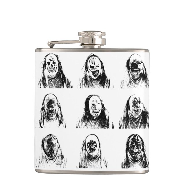 Scary Masks Hip Flask (Front)