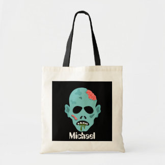 Scary Monster add name Halloween trick treat bag