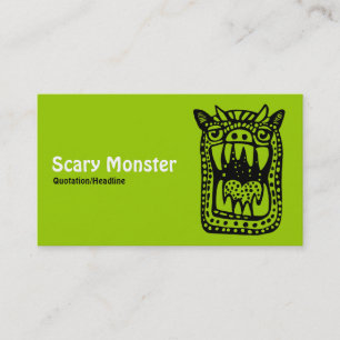 Scary Monster - Green Front, Grey Back Business Card