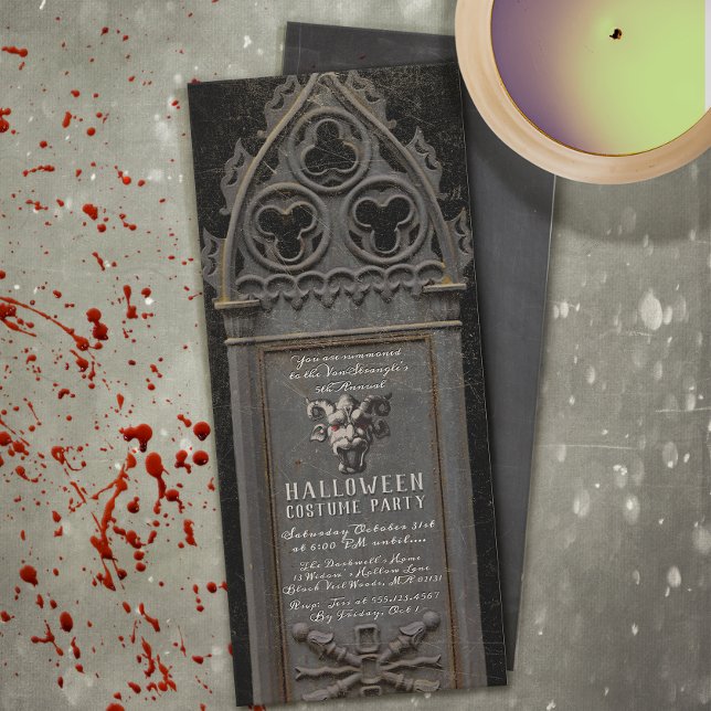 Scary Monster Halloween Party Cemetery Tombstone Invitation (Creator Uploaded)