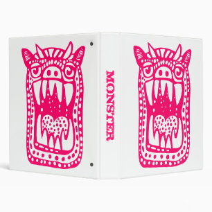 Scary Monster - Neon Red Binder