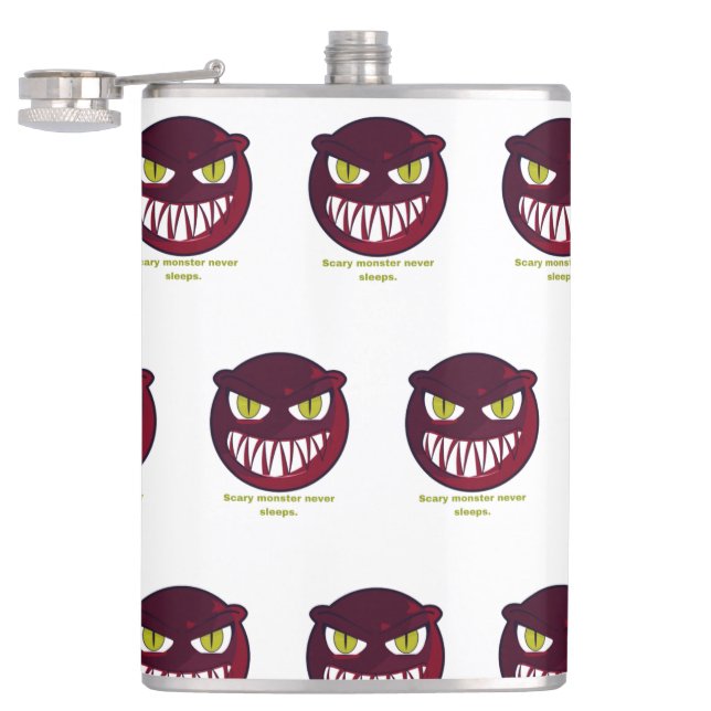 Scary monster never sleeps. hip flask (Opened)