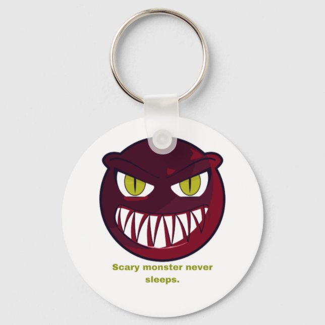 Scary monster never sleeps. keychain (Front)