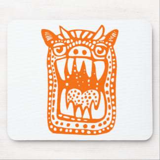 Scary Monster - Orange Mouse Pad