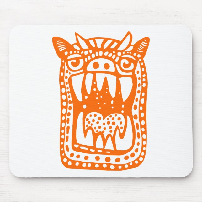 Scary Monster - Orange Mouse Pad (Front)