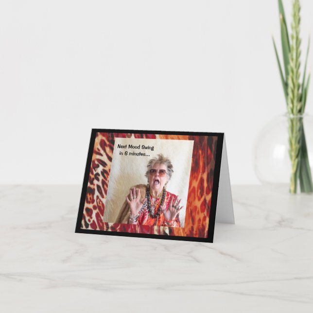 Scary Mood Swings Folded Greeting Card (Front)