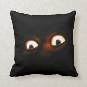 scary night eyes throw pillow