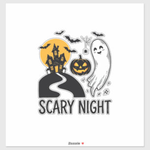 Scary Night Halloween Haunted House Ghost Design_1