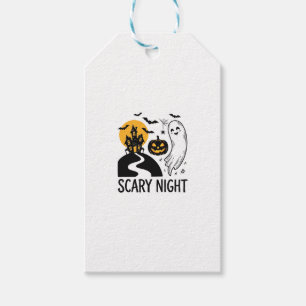 Scary Night Halloween Haunted House Ghost Design_1 Gift Tags