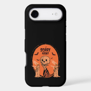 Scary Night Halloween Skull & Bat Design