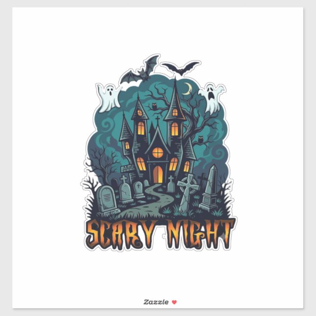 Scary Night Haunted House Ghosts Cemetery (Sheet)