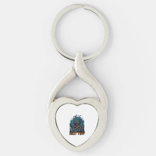 Scary Night Haunted House Ghosts Cemetery Keychain
