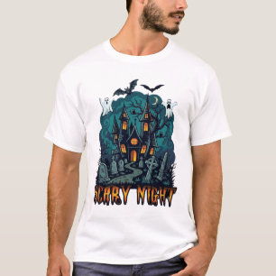 Scary Night Haunted House Ghosts Cemetery T-Shirt