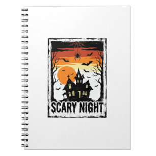 Scary Night Haunted House Vintage Halloween Shirt_ Notebook