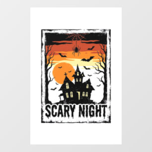 Scary Night Haunted House Vintage Halloween Shirt_ Window Cling